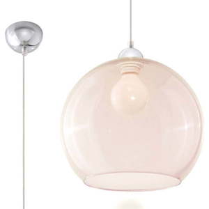 Béžové závěsné svítidlo se skleněným stínidlem ø 30 cm Bilbao – Nice Lamps obraz