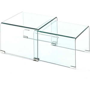 Skleněné konferenční stolky v sadě 2 ks 44.5x49 cm Cristal – Tomasucci obraz