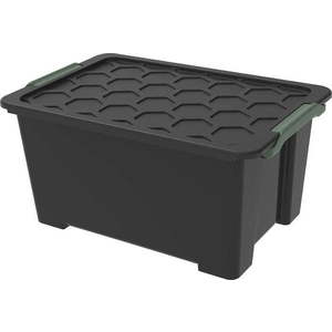 Leskle černý plastový úložný box s víkem Evo Safe - Rotho obraz