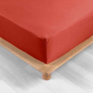 Napínací prostěradlo z bavlněného perkálu v cihlové barvě 180x200 cm Percaline – douceur d'intérieur obraz