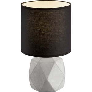 Černo-šedá stolní lampa s textilním stínidlem (výška 28 cm) Pike – Trio obraz