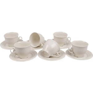 Sada 6 porcelánových šálků s podšálky Kutahya Elegance, 150 ml obraz