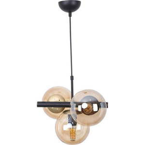Žluto-černé závěsné svítidlo se skleněným stínidlem ø 15 cm Cascade – Squid Lighting obraz
