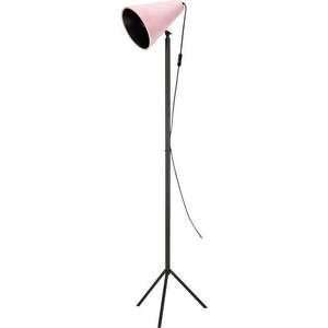 Černá stojací lampa s růžovým stínidlem Markslöjd Cilla, výška 1, 5 m obraz
