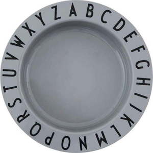 Šedý dětský hluboký talíř Design Letters Eat & Learn, ø 15, 5 cm obraz