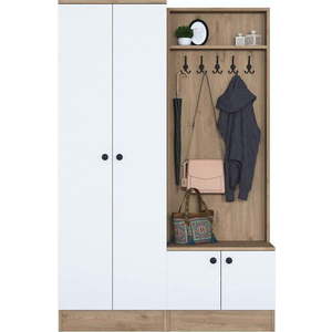 Bílá/přírodní předsíňová sestava v dekoru ořechu Theresa – Kalune Design obraz