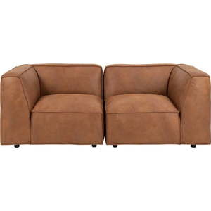 Koňakově hnědá pohovka z imitace kůže 208 cm Fairfield Kentucky – Bonami Selection obraz