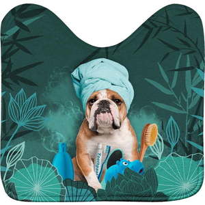 Zelená WC koupelnová předložka 45x45 cm Doggy zen – douceur d'intérieur obraz