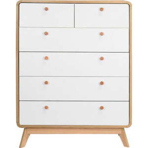 Vysoká komoda v dekoru dubu v bílo-přírodní barvě 81x104 cm Caitlin – Støraa obraz
