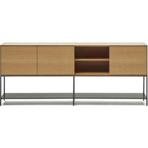 Nízká komoda v dekoru dubu v přírodní barvě 195x80 cm Vedrana – Kave Home obraz