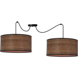 Hnědé závěsné svítidlo s ratanovým stínidlem ø 30 cm Legno – Candellux Lighting obraz