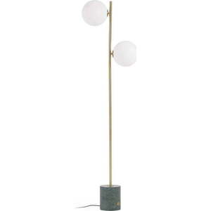 Stojací lampa v zeleno-zlaté barvě se skleněným stínidlem (výška 161 cm) Lonela – Kave Home obraz