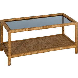 Konferenční stolek se skleněnou deskou v přírodní barvě 40x90 cm – Ixia obraz
