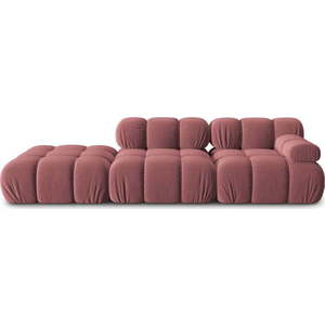 Růžová sametová pohovka 282 cm Bellis – Micadoni Home obraz