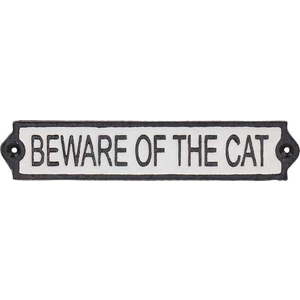 Litinová cedule 26x5 cm Beware of the Cat – Esschert Design obraz