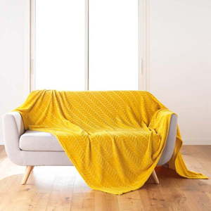 Žlutý přehoz z mikroflanelu 180x220 cm Arya – douceur d'intérieur obraz