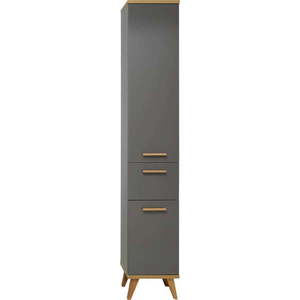 Šedá vysoká/úzká koupelnová skříňka v dekoru dubu 35, 5x205 cm Quickset 924 – Pelipal obraz