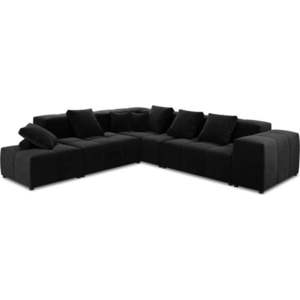 Černá sametová rohová pohovka (variabilní) Rome Velvet - Cosmopolitan Design obraz