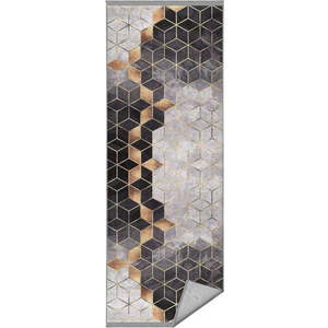 Koberec běhoun v šedo-zlaté barvě 80x200 cm – Mila Home obraz
