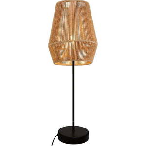 Stolní lampa v černo-přírodní barvě se stínidlem z třtinového výpletu (výška 55 cm) Eranko – GTV obraz