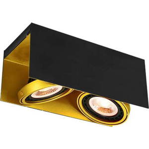 Stropní svítidlo s kovovým stínidlem v černo-zlaté barvě 14x31 cm Verso – GTV obraz