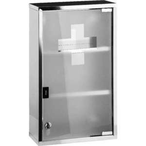 Plastová závěsná skříňka na léky ve stříbrné barvě 30x51 cm – Premier Housewares obraz