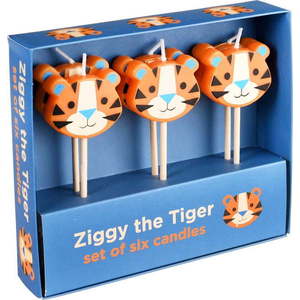 Dortové svíčky v sadě 6 ks Ziggy The Tiger – Rex London obraz