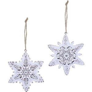 Sada 2 závěsných vánočních dekorací na stromek Ego Dekor Misto Snowflakes obraz