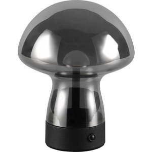 Šedá LED stolní lampa se skleněným stínidlem (výška 18 cm) Dooley – Trio obraz