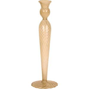 Světle hnědý skleněný svícen PT LIVING Swirl, výška 26, 5 cm obraz