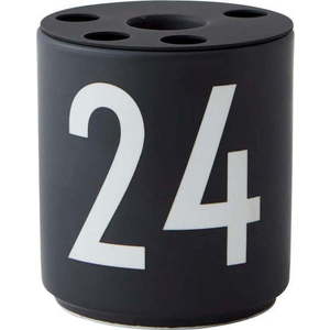 Černý porcelánový svícen Design Letters obraz