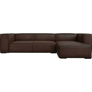 Tmavě hnědá kožená rohová pohovka (pravý roh) Madame – Windsor & Co Sofas obraz