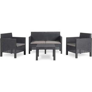 Tmavě šedý plastový zahradní lounge set pro 4 Penelope – Toomax obraz