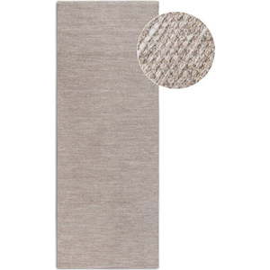 Béžový ručně tkaný běhoun s příměsí vlny 80x200 cm Pradesh Linen White – Elle Decoration obraz
