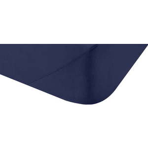 Tmavě modré napínací prostěradlo z bavlněného perkálu 185x200 cm Cotton Percale – Bianca obraz