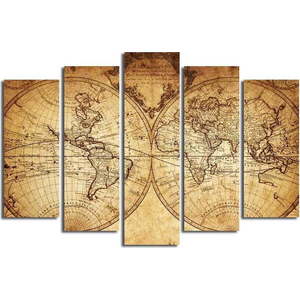 Vícedílný obraz Big Map Of The World, 105 x 70 cm obraz