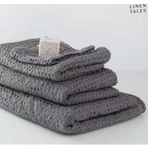 Tmavě šedé ručníky a osušky v sadě 3 ks Honeycomb – Linen Tales obraz