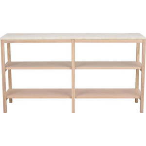 Bílý konzolový stolek s deskou z kamene 140x40 cm Orwel - Rowico obraz