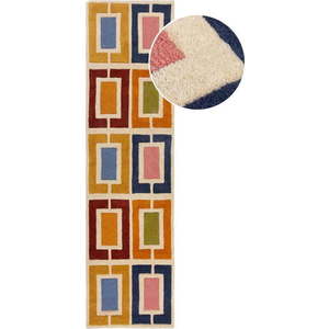 Ručně tkaný vlněný běhoun 60x230 cm Retro Blocks – Flair Rugs obraz