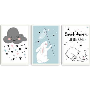 Dětské obrázky v sadě 3 ks 35x50 cm Sweet Dreams Little One – Wallity obraz