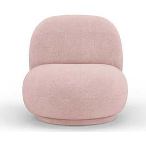 Světle růžové křeslo z textilie bouclé Chuck – Micadoni Home obraz
