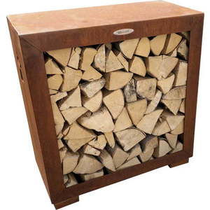 Hnědý ocelový dřevník Remundi, šířka 79 cm obraz