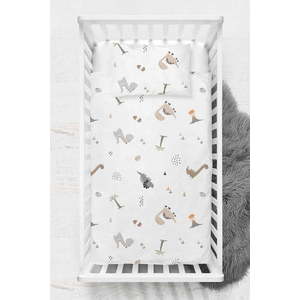 Bílé dětské povlečení do postýlky z bavlny Renforcé 100x150 cm Dinozor – Mijolnir obraz