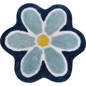 Modrá koupelnová předložka ø 90 cm Flower – Foutastic obraz