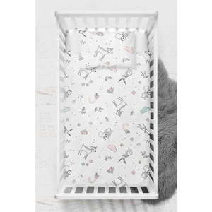 Bílé dětské povlečení do postýlky z bavlny Renforcé 100x150 cm Flowers – Mijolnir obraz