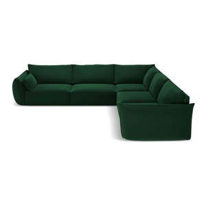 Tmavě zelená sametová rohová pohovka Vanda – Mazzini Sofas obraz