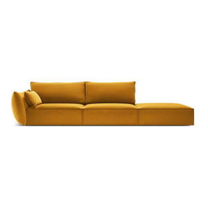 Sametová pohovka v hořčicové barvě levý roh 264 cm Vanda – Mazzini Sofas obraz