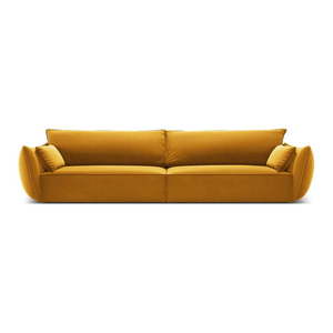 Sametová pohovka v hořčicové barvě 248 cm Vanda – Mazzini Sofas obraz