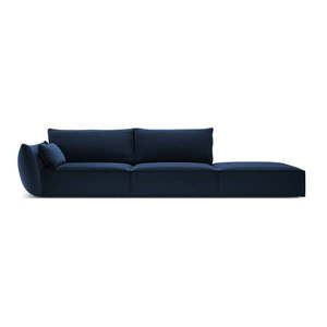 Tmavě modrá sametová pohovka levý roh 264 cm Vanda – Mazzini Sofas obraz