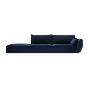 Tmavě modrá sametová pohovka pravý roh 264 cm Vanda – Mazzini Sofas obraz
